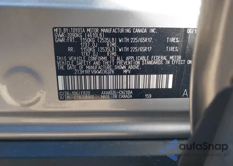 2019 Toyota Rav4 Le from USA, damaged, VIN 2T3H1RFV6KW036376